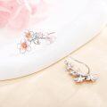 wholesale 925 Sterling Silver Pink Flower Drop Earrings for Women-0-4
