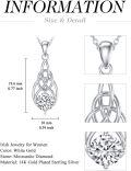 wholesale 925 Sterling Silver 14K Gold Plated Round Cut Moissanite Celtic Knot Pendant Necklace for Women-0-1
