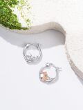 wholesale 925 Sterling Silver Cute Koi Fish Hoop Earrings Wholesale For Women And Girls-0-2