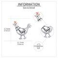 wholesale 925 Sterling Silver Chicken Stud Earrings for Women - Cute Farm Animal-0-3