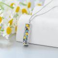 wholesale TOUPOP Bar Urn Necklace (sunflower), Silver -0-5