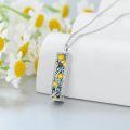 TOUPOP Silver Sunflower Urn Necklace-0-5