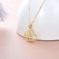 wholesale 14K Gold Sunflower Heart Pendant Necklace - You Are My Sunshine s for Her-0-3