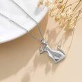 wholesale 925 Sterling Silver Butterfly Cat Pendant Necklace Gift for Women-0-2