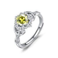 wholesale 925 Sterling Silver Rings Wholesale With Pink Crystal Center Stone Surrounding Diamonds-08-August