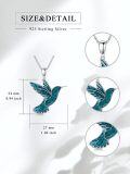 wholesale 925 Sterling Silver Turquoise Inlay Hummingbird Pendant Necklace for Women  45cm Chain Length-0-4