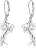 wholesale 925 Sterling Silver Horse Drop Earrings with Stone Leverback for Women and Girls-0-0