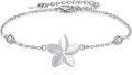 wholesale 925 Sterling Silver Starfish Charm Anklet with Cubic Zirconia Beach Jewelry for Women-0-0