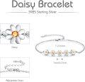 wholesale 925 Sterling Silver Daisy Flower Charm Bracelet Minimalist Fine s for Women Girls Mothers Day Birthdays Anniversaries Christmas Presents-0-2