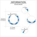 wholesale 925 Sterling Silver Blue Opal Twist Hoop Earrings - Chakra Healing s for Women & Girls-0-4