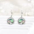 wholesale 925 Sterling Silver Rabbit Dangle Earrings with Abalone Shell and Leverback Hooks-0-1