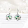 wholesale 925 Sterling Silver Rabbit Dangle Earrings with Abalone Shell and Leverback Hooks-0-1