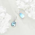wholesale 925 Sterling Silver Blue Moonstone Dragonfly Drop Earrings for Women-0-4