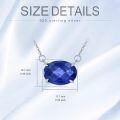 wholesale 925 Sterling Silver Lapis Lazuli Oval Cut Gemstone Pendant Necklace for Women Fine  for Mom Wife Friends-0-4