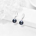 wholesale 14K Gold Black Freshwater Pearl Dangle Leverback Earrings for Women Bridesmaid Gift-0-8
