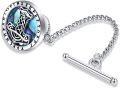 wholesale 925 Sterling Silver Abalone Shell & Black Onyx Thor's Hammer Lapel Pin Masonic Viking  for Men-0-0