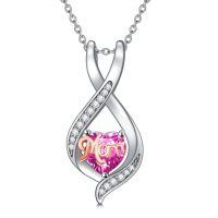wholesale 925 Sterling Silver Mom Heart Pendant Necklace-10-October