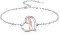 wholesale 925 Sterling Silver Heart-Shaped Charm Bracelet with Golfer Figurine Sporty Gift for Women Girls-0-0