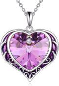 wholesale Sterling Silver Austrian Crystals Love Heart Pendant Necklace for Women-0-17