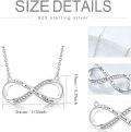 wholesale 925 Sterling Silver I Love You Mom Forever CZ Infinity Pendant Necklace 45cm Chain  for Mother's Day Birthday Christmas Anniversary Present Idea-0-5