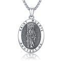 wholesale 925 Sterling Silver Saint Muerte Grim Reaper Pendant Necklace for Men & Women-0-0