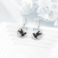 wholesale 925 Sterling Silver Celtic Moon Black Bat Drop Earrings with Rainbow Moonstone for Women-0-2