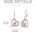 wholesale 925 Sterling Silver Chihuahua Dog in Heart Moon Star Pendant Leverback Earrings Gift for Women Girls-0-2