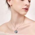 wholesale 925 Sterling Silver Blue Crystal Panda Bamboo Pendant Necklace for Women-0-1