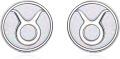 wholesale 925 Sterling Silver White Opal Gemini Zodiac Constellation Stud Earrings-0-0