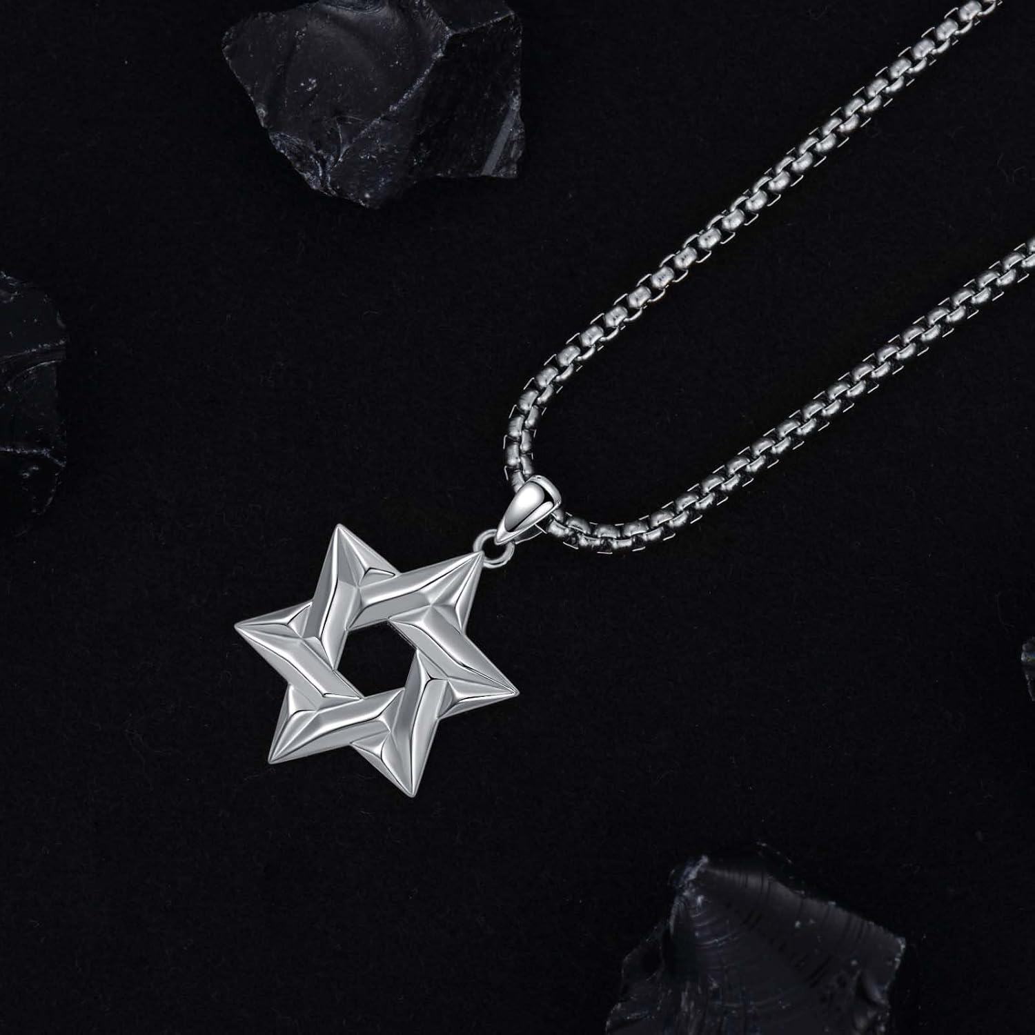 wholesale 925 Sterling Silver Hanukkah Star of David Pendant for Men Women -0-4