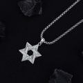wholesale 925 Sterling Silver Star Of David And Menorah Pendant Necklace-0-4