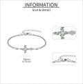 wholesale 925 Sterling Silver Celtic Knot Green Leaf Cross Charm Rope Chain Bracelet s for Women Girls-0-4