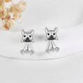 wholesale 925 Sterling Silver French Bulldog Dog Stud Earrings for Women Girls -0-2