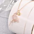wholesale 925 Sterling Silver 12 Month Birthstone Flamingo Pendant Necklace 18 +2 Chain-0-2