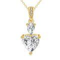 wholesale 14K Gold Teardrop & Heart Shape Cubic Zirconia Pendant Necklace Elegant s for Her-0-0