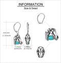 wholesale 925 Sterling Silver Turquoise Stone Dinosaur Shape Drop Earrings-0-4