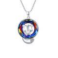 wholesale 925 Sterling Silver Rainbow Crystal Fox Head Pendant Necklace for Women -0-0