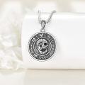 wholesale 925 Sterling Silver Memento Mori Skull Pendant Necklace for Men Gothic s-0-1