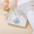 wholesale 925 Sterling Silver Larimar Crab Pendant Necklace with Cubic Zirconia Accents-0-1