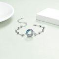 wholesale 925 Sterling Silver Blue Crystal Peacock Charm Bracelet - Mother's Day Gift for Her-0-3
