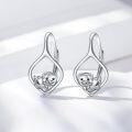 wholesale 925 Sterling Silver Pink Angel Wing Rabbit Hoop Earrings for Women Gifts-0-33