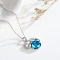 wholesale 925 Sterling Silver Cat Mom Baby Sleeping With Yellow Crystal Pendant Necklace-0-71