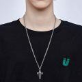wholesale 925 Sterling Silver Virgin Mary Cross Pendant Necklace  Religious Protection Amulet Jewelry for Men-0-1