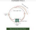 wholesale 925 Sterling Silver Green Enamel Cubic Zirconia Accent Four-Leaf Clover Charm Bracelet for Women-0-3