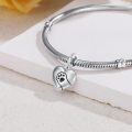 wholesale 925 Sterling Silver Heart Charm With Paw Print Design For Bracelets Or Necklaces Elegant Pet Lovers Jewelry Accessory-0-1
