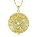 wholesale 925 Sterling Silver Tree Of Life Pendant Necklace Wholesale With Green Gemstone-0-76