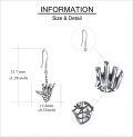 wholesale 925 Sterling Silver Middle Finger Dangle Earrings Punk Rock Statement  for Her-0-3