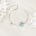 wholesale 925 Sterling Silver Turquoise Horse Shoe Heart Charm Bracelet for Women-0-4