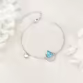 wholesale 925 Sterling Silver Turquoise Horse Shoe Heart Charm Bracelet Wholesale for Women-0-4