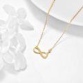 wholesale 14K Gold Cubic Zirconia Infinity Pendant Necklace for Women Girls s 20 Chain Length-0-2